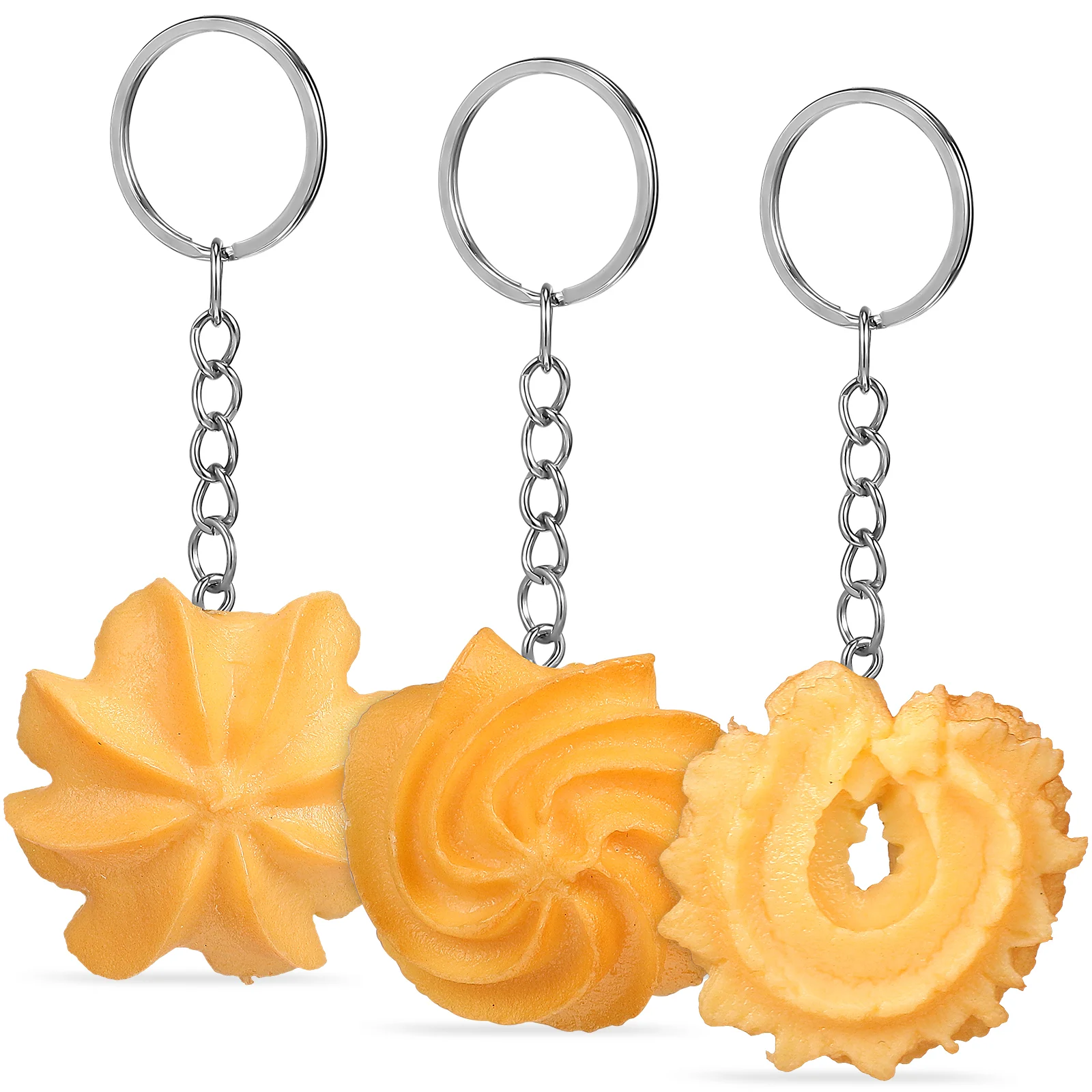 Biscuit Key Fob Cookie Holder Chain Decorative Keychain for Ring Pendant Mini Portable