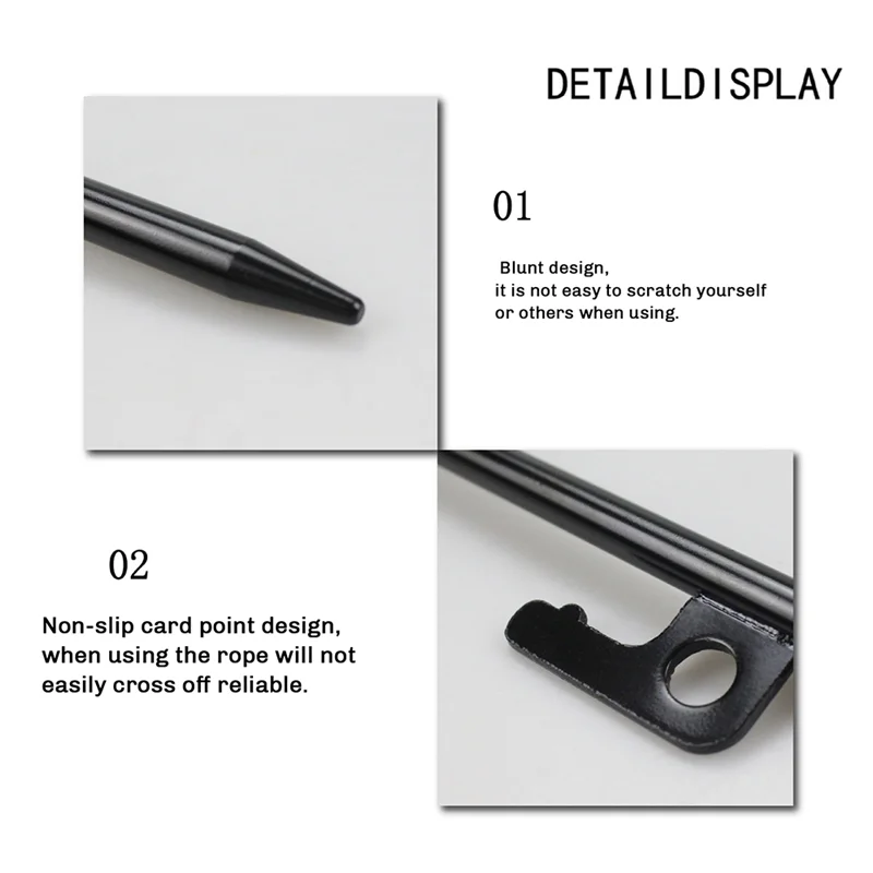 

ELOS-30Cm Outdoor Tent Pegs Ground Nails With Storage Bag Windproof Nails Camping Accessories Tent Fastening Black