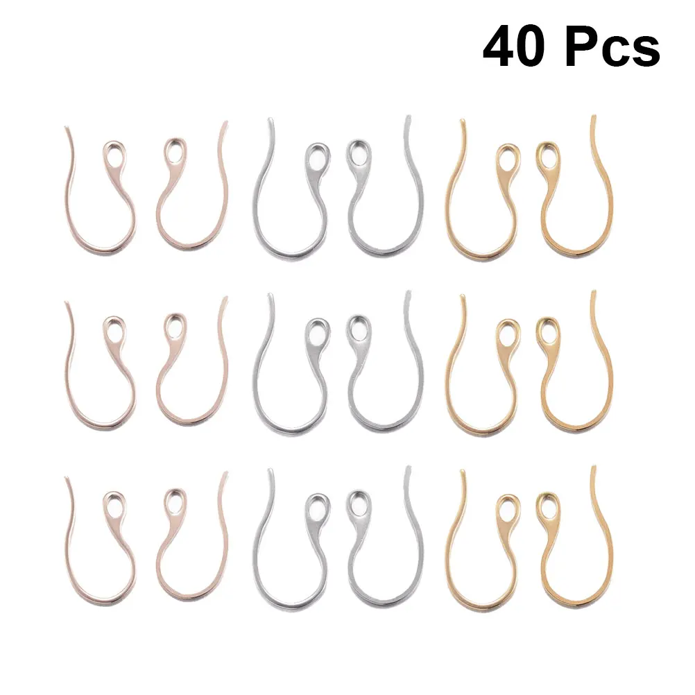 

40 Pcs Hook Accessories DIY Earrings Pendant Earrings Parts Simple Pendant Stainless Steel Lightweight Women Jewelry