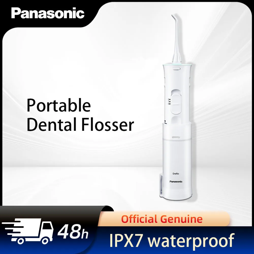 Panasonic Portable Oral Rinse - 2 Modes - Dry Battery - Cordless Flosser - Clean Gums - IPX7 waterproof