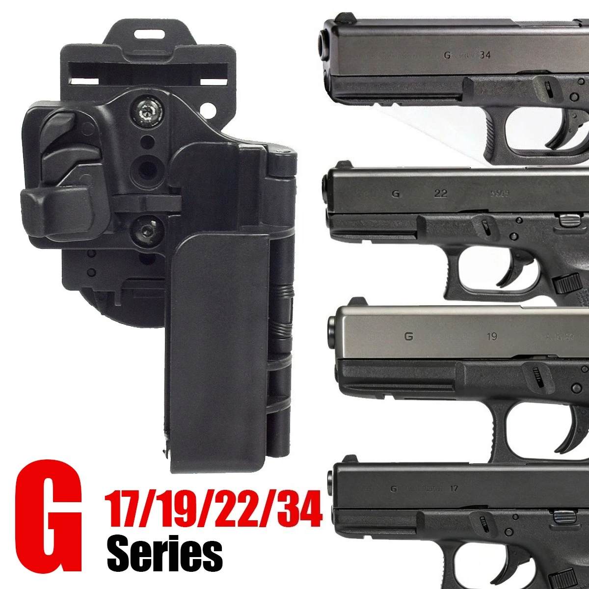 

Tactical IPSC Level 3 Carry Quick Waist Belt Holster OWB Gun Case Pistol Holder for Glock 17 19 22 34 Airsoft