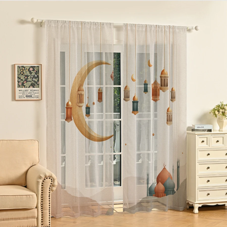 2 шт. Цифровые прозрачные штор – обзор и цена Home Decor Ramadan