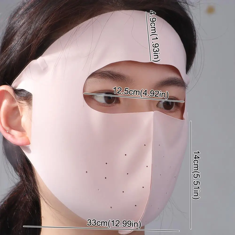 Anti-UV Ice Silk Sunscreen Mask Eye Corner Protection Traceless Face Gini Mask Full Face Sunscreen Veil Driving Face Cover