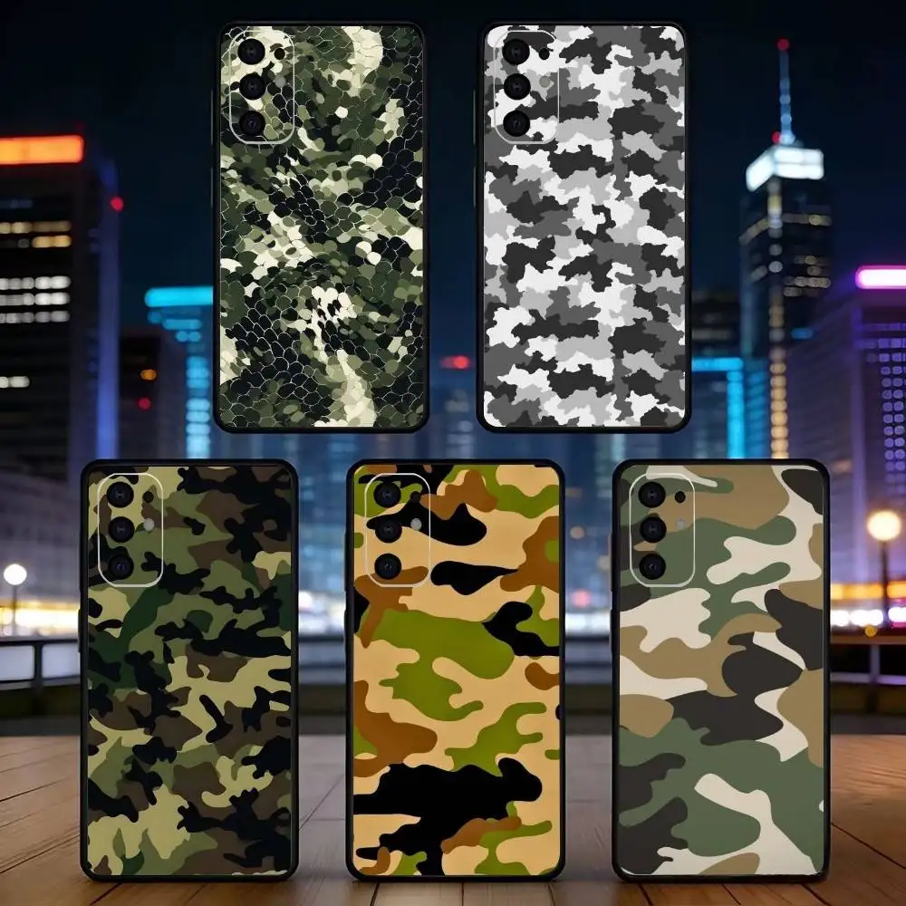 F-Fashion C-Camouflage Phone Case Black Silicone Soft For Samsung S25,S24,S21,S22,S23,S30,Ultra,S20,Plus,Fe,Lite