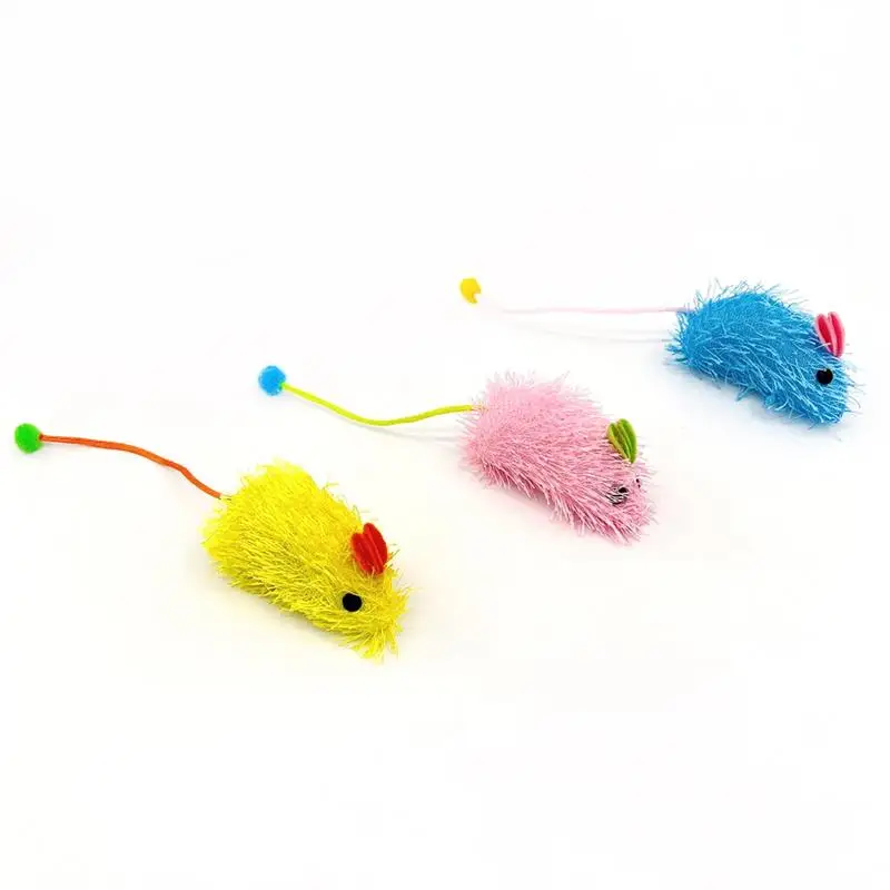 6Pcs/Set Candy Color Cat Mouse Toy Catnip Self Entertaining Cat Mice Toys Kitten Chewing Toy Cute Funny Toys For Kittens Pet