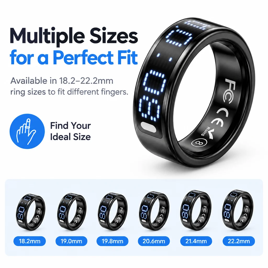 SQ666 Smart Counter Ring 0-99999 Waterproof OLED Digital Muslims Zikr ...