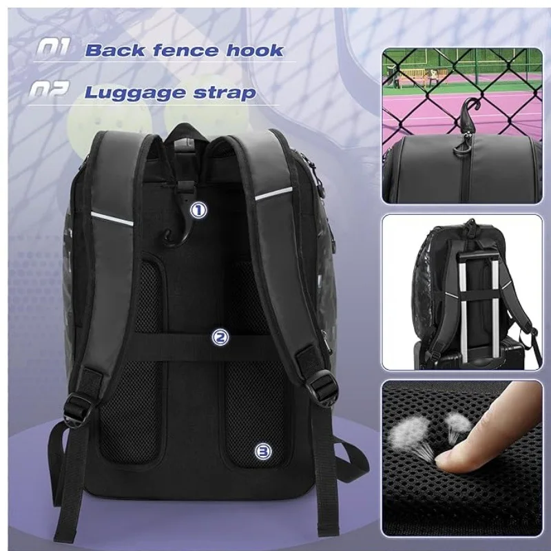 Spot New Men's and Women's Ball Bags Racket Storage Backpacks Waterproof and Easy To Wipe with Shoes Compartment Backpacks