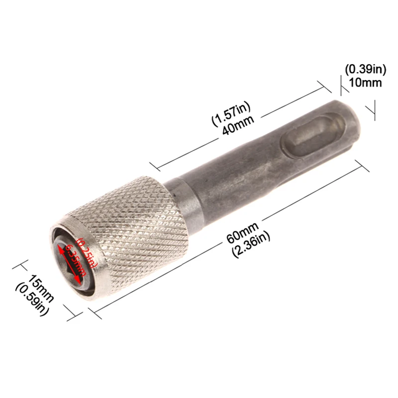 NEW Hammers Impact Drill Bits SDS Socket Adapter 1/4 Hex Shank Screwdriver Holder Drill Bits Adapter Converter 60x10mm