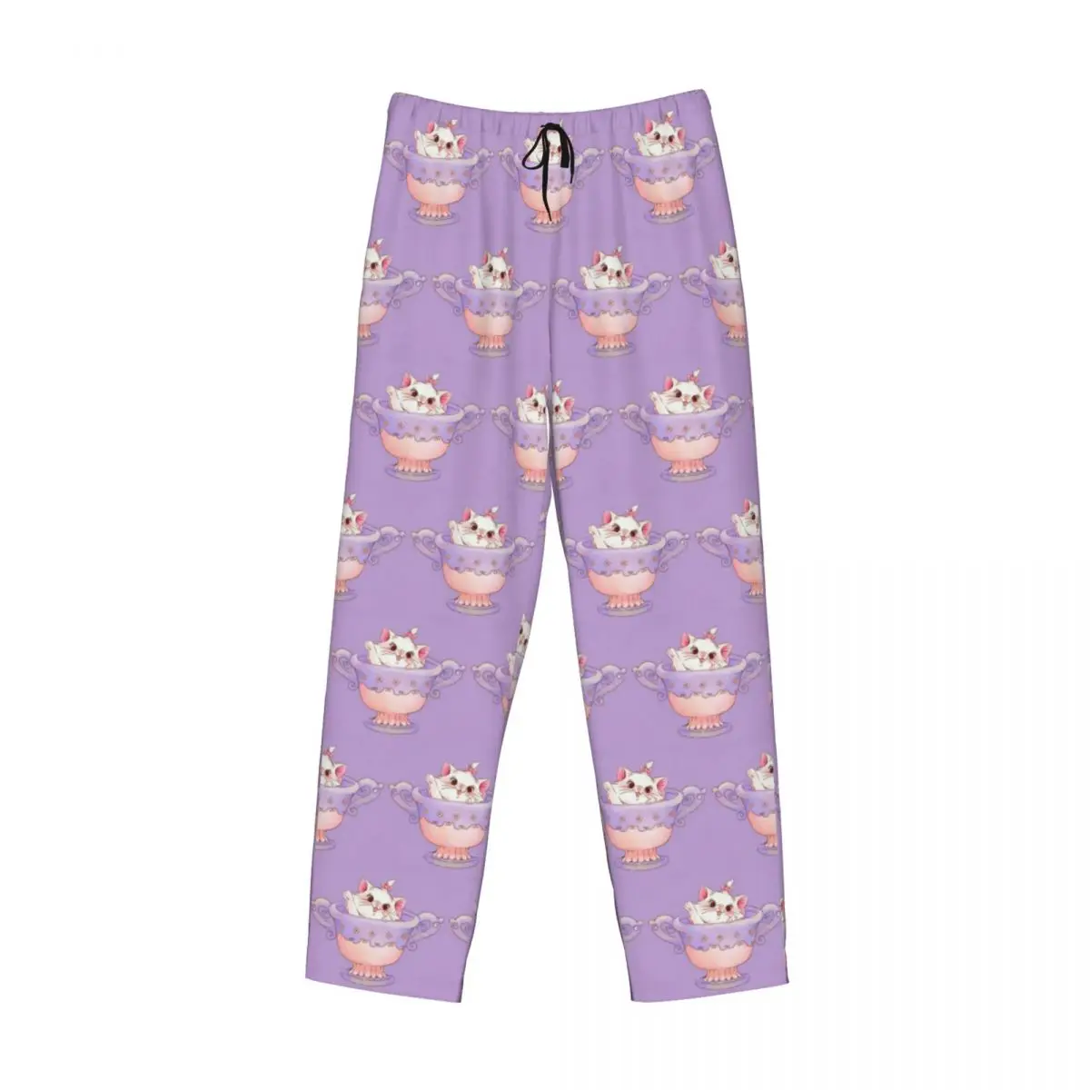 Pantalones de pijama con estampado personalizado para hombre, divertidos pantalones de pijama con dibujos de gato Marie, película de gatito, nueva ropa de dormir, pantalones de salón para dormir con bolsillos