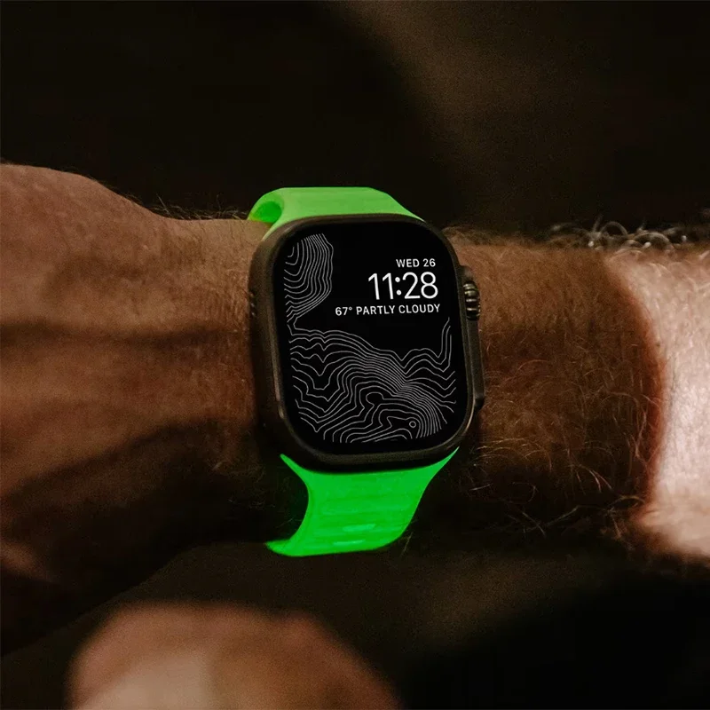 Strap for Apple Watch 45 49 42 41 44 40 38mm Luminous Glow Bracelet for Apple Watch 45mm Series 8 for iWatch Ultra 8 7 6 5 4 SE