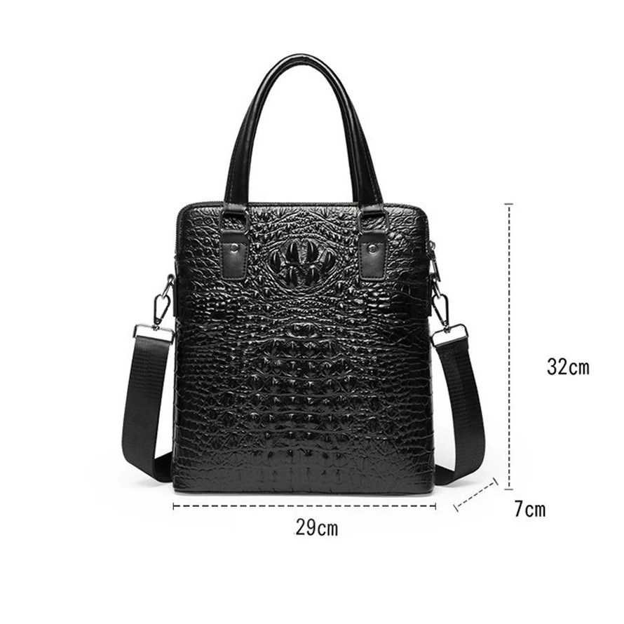 Bolso cruzado de piel auténtica de cocodrilo para hombre, bandolera informal de negocios, novedad de 2023