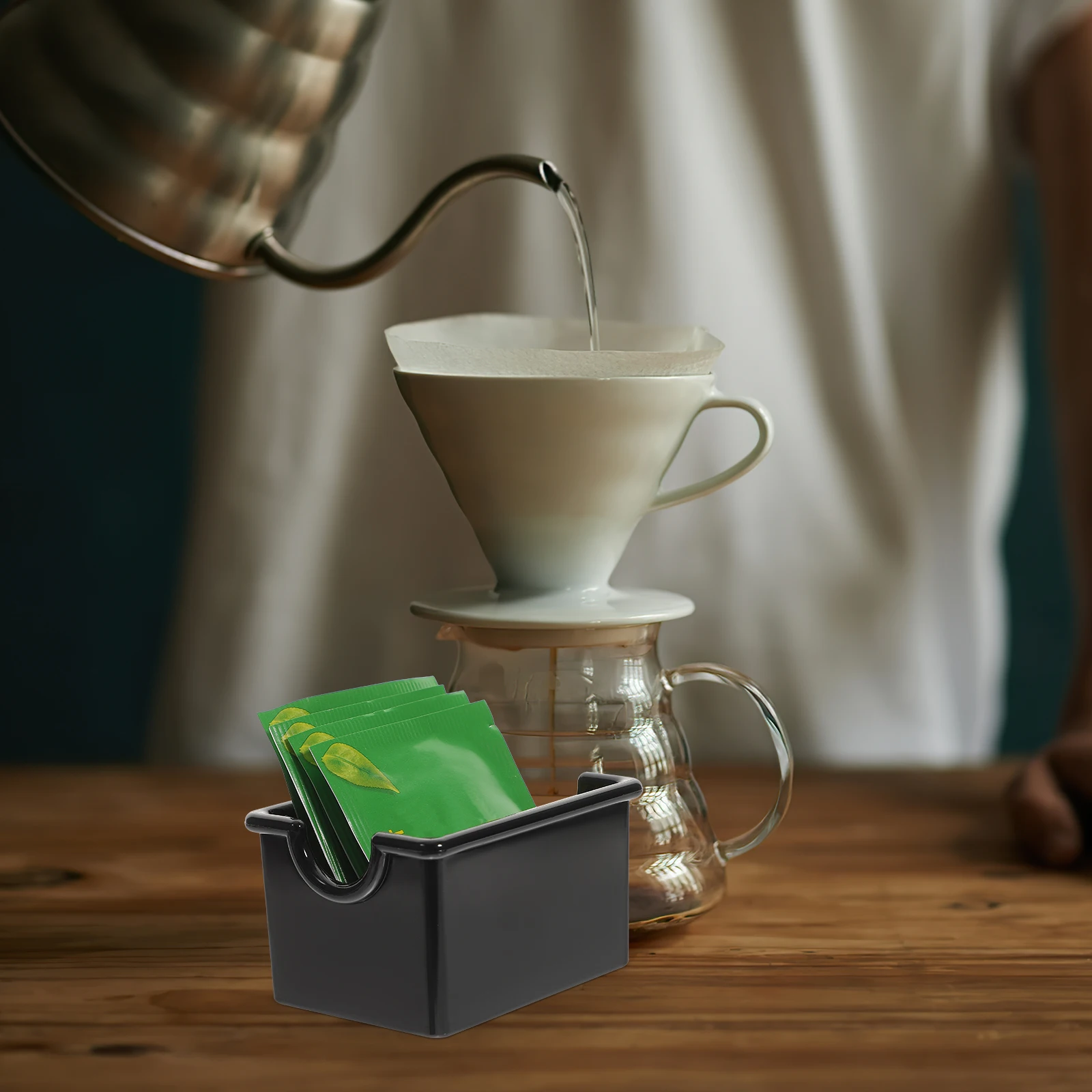 

Tea Bag Box Desktop Organizer Plastic Storage Case for Tea Bags Coffee Capsules Candy Office Home Sugar Bag Stand