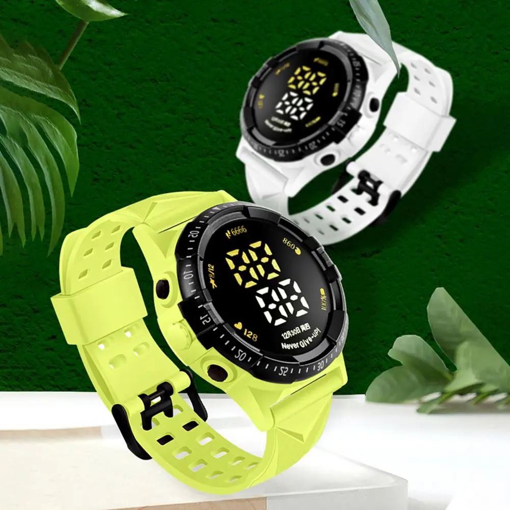 

Electronic Watch LED Large Screen Breathable Hole Design Adjustable Sweatproof Multifunctional Comfortable LED Digital Watch