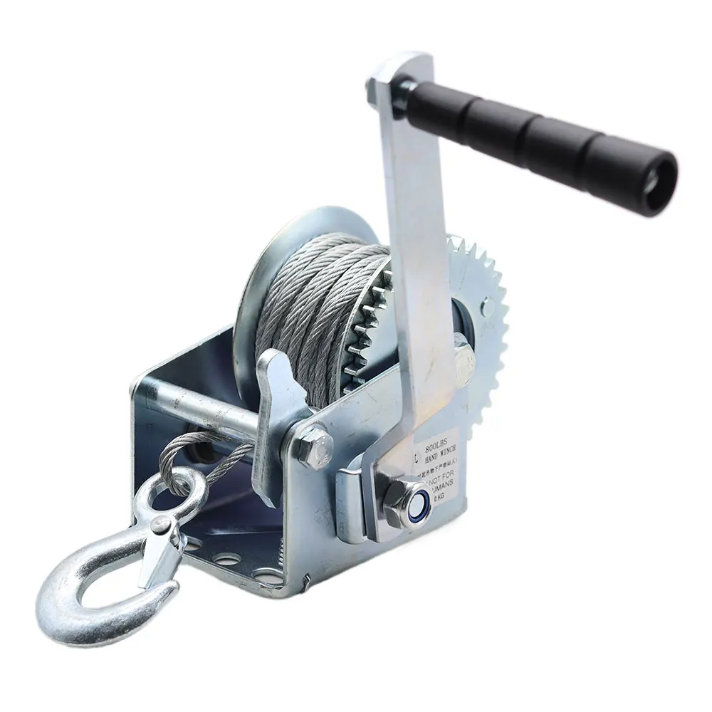 Winch hand tool  Crank Gear Winch Boat truck auto hand self-locking manual winch Hand  lifting sling 600lbs/800lbsx8/15m