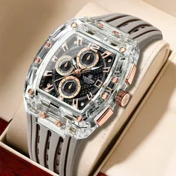NAVIFORCE Army Sports Quartz Watches for Men Black Silicone Strap Military Marine Chronograph Wristwatch Man Relogios NF7105