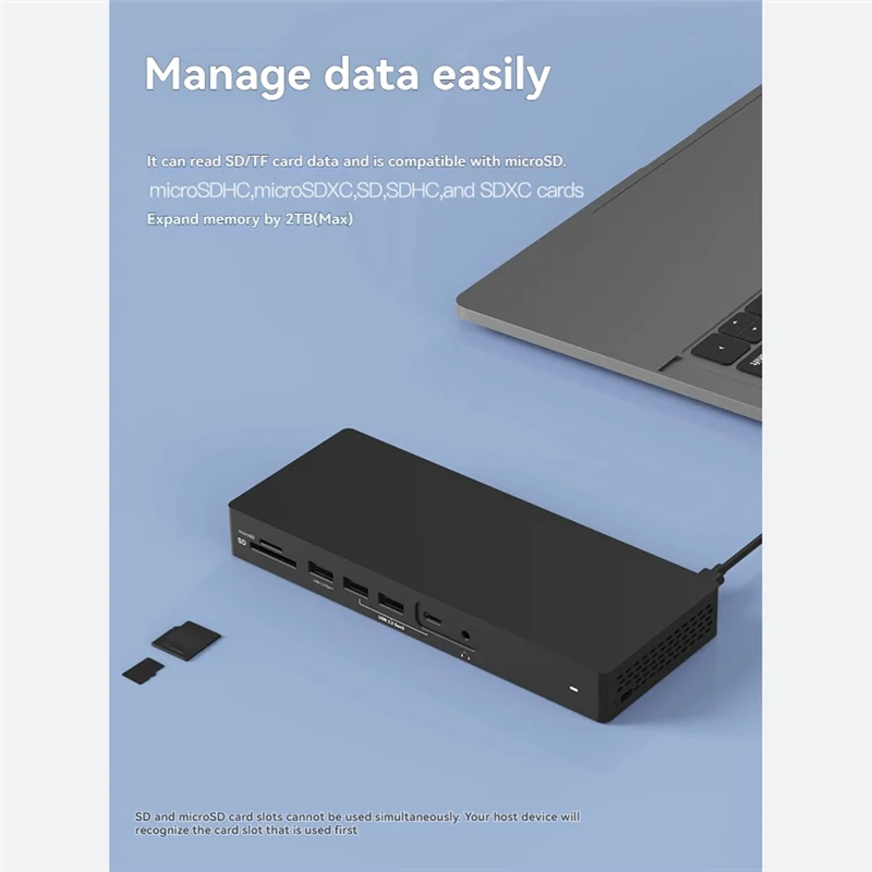 Upgraded 14-In-1 USB-C Docking Station PD100W Laptop Charging 2DP&2HDMI-Compatible For PC Laptop Accessories