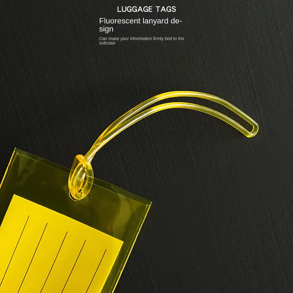 

Fluorescent Luggage Tag Colorful PVC Baggage Name Tags Travel Accessories Aircraft Consignment Card Tag Information Card