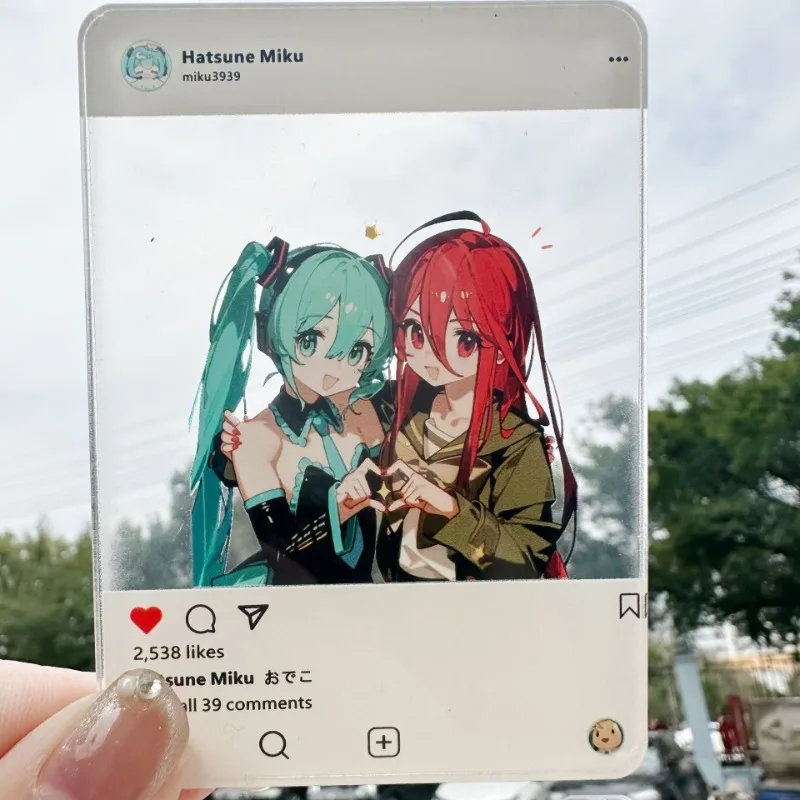 Anime Hatsune Miku Through Card Cartoon Hatsune Miku Acrylic Three Inch Photo Frame Cute Miku Girl Through Card Wholesale Gift