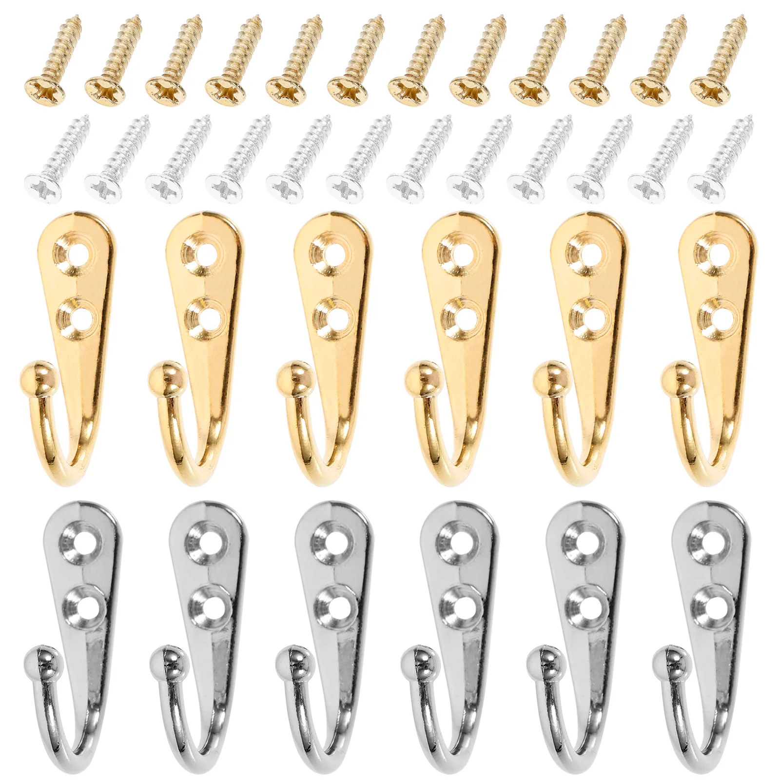 

12 Pcs Zinc Alloy Hooks Vintage Multi Functional Wall Coat Hooks Home Bathroom Kitchen Entrance Sturdy Smooth Edge Easy