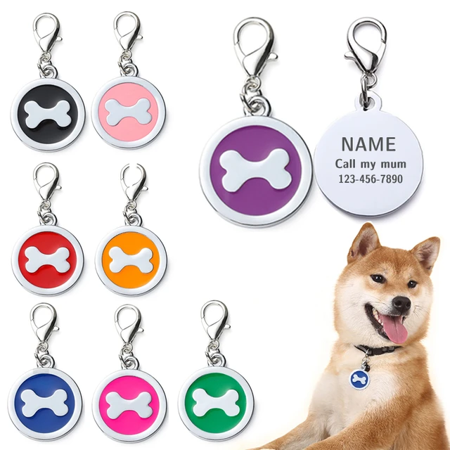 Unusual Dog Name stainless Steel Dog Name Tag Victorian Style Engraved Pet Collar Pendant