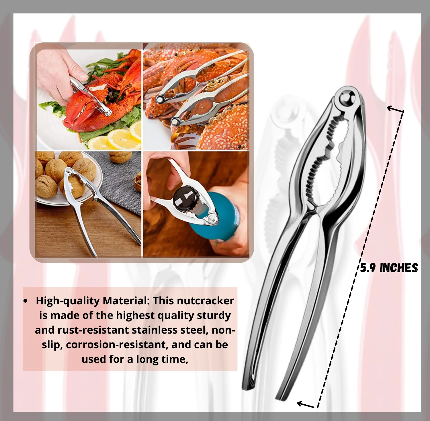 1PC Kitchen Tools Nutcracker Chestnut Clip Portable Manual Walnut Opener for Pecans Almonds Brazil Nuts Kitchen Supplies
