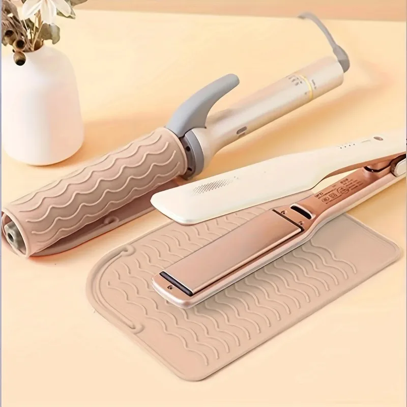 1 قطعة حصيرة سيليكون مقاومة للحرارة لأدوات تصفيف الشعر، وسادة لتجعيد الشعر ومكواة فرد الشعر، حصيرة حرارية محمولة للتصفيف #6