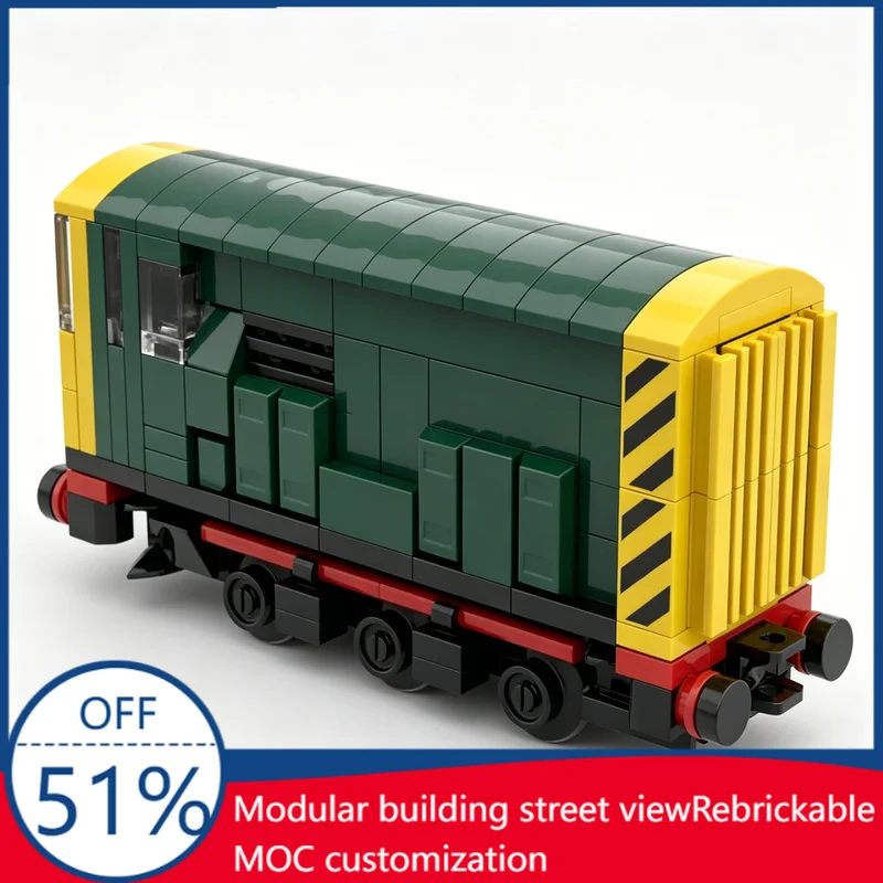 202Pcs 4-Wide Class 08 Shunter Locomotive In BR Green Livery Custom Building Blocks Mini Train Model Educational Assembly Gift