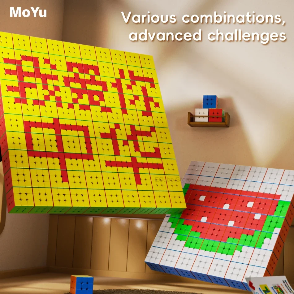 [ECube] cubo de mosaico moyu 10x10 cubo de quebra-cabeça 10x10 blocos de construção criativos quebra-cabeças de mosaico moldura de foto cubo moyu