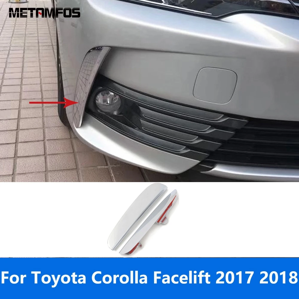 

Front Fog Light Lamp Eyelid Eyebrow For Toyota Corolla 2017 2018 Facelift Chrome Foglight Molding Trim Accessories Car Styling