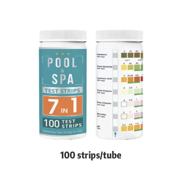 Water Quality Kit Pool Test Strips For Pool Maintenance 7-in-1 Measurement For Hot Tubs Long Lasting Water Test Strips