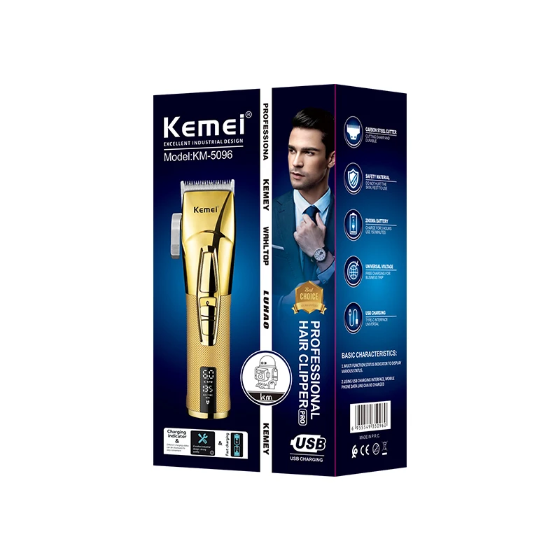 Kemei KM-5096 7000RPM ไฟฟ้า Clippers มากตัดผมช่างตัดผม Precision Cordless Fade ผม Trimmer