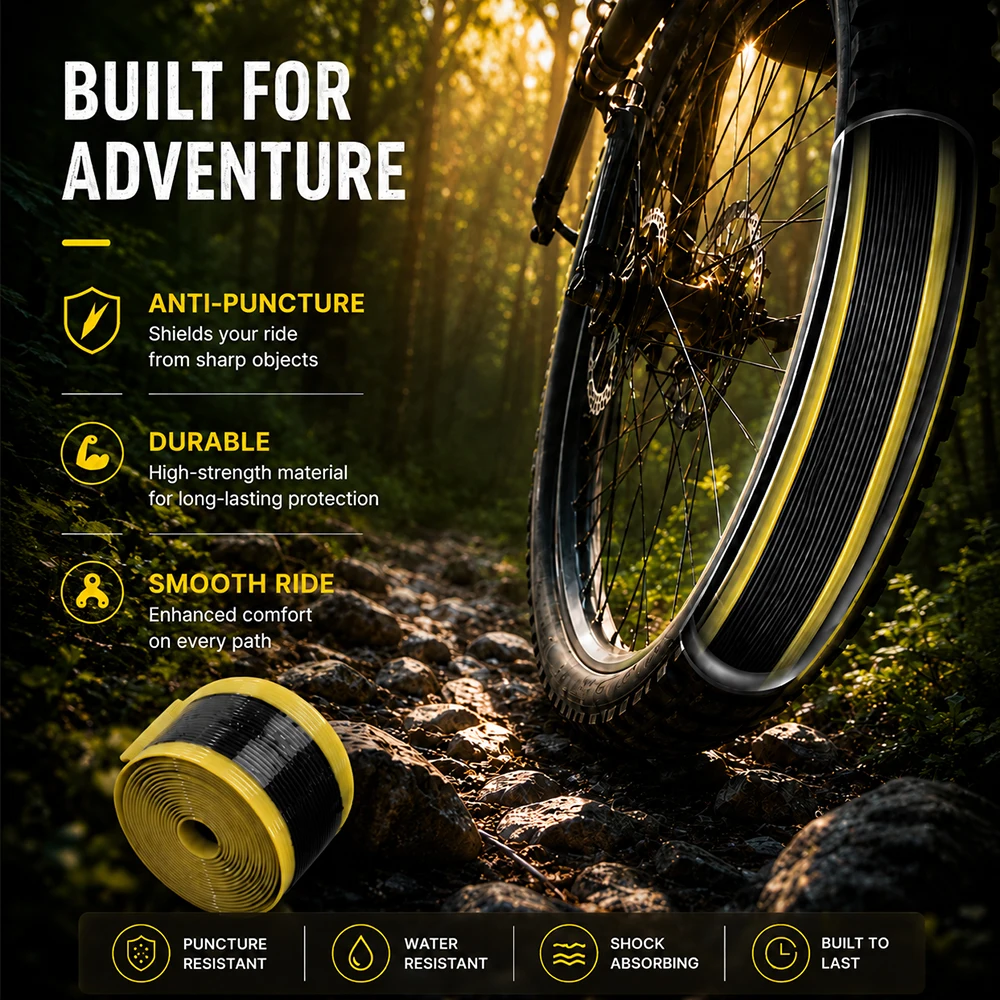Mountain Road Bike Tire Liner 700C Anti Puncture Anti Burst TPUProtective Strip for Bicycle Inner Tube Accessories Universal Fit