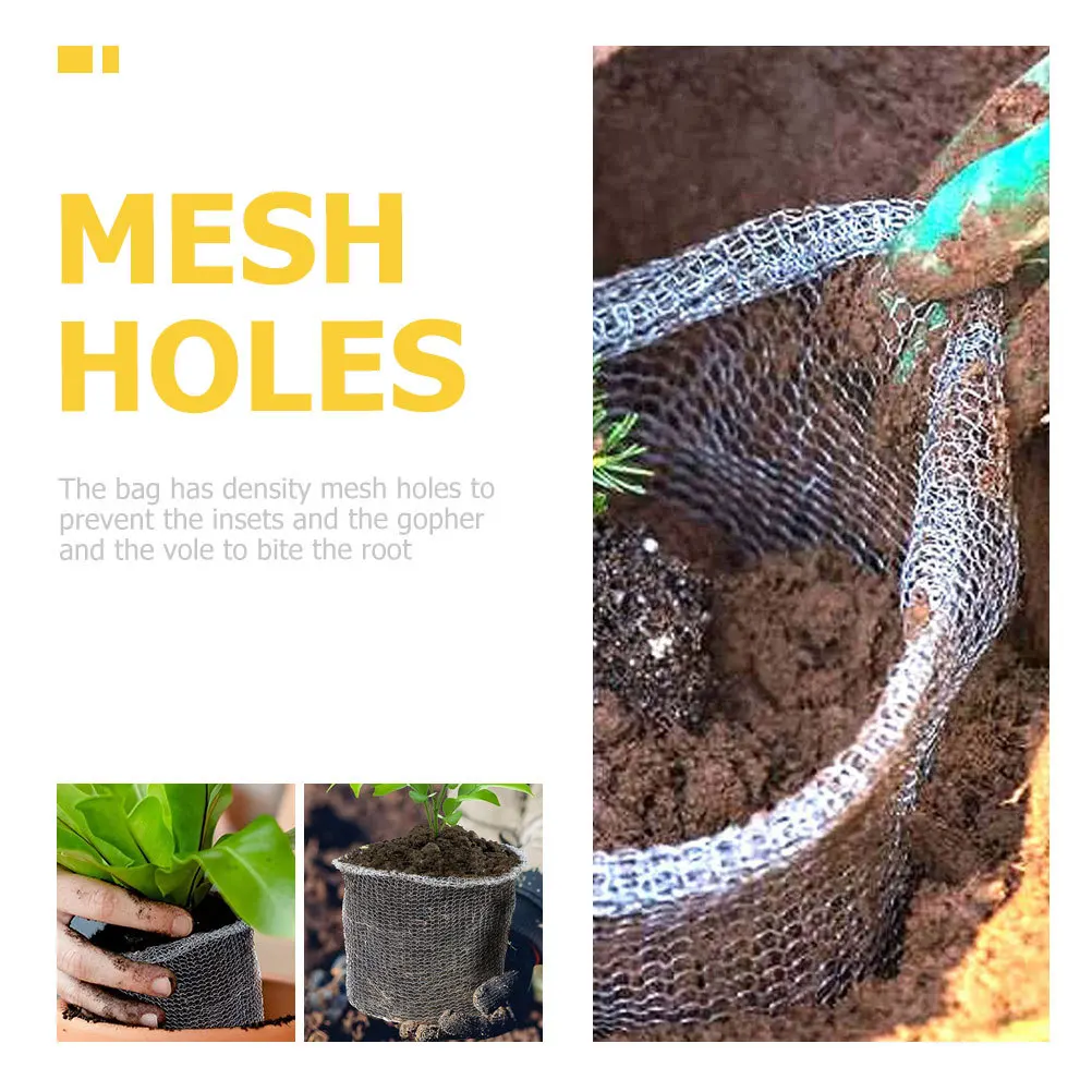 

Stainless Steel Mesh Bag Plant Root Guard Garden Flower Vegetable Protection Pouch Anti-Rat Gopher Vole Gardening