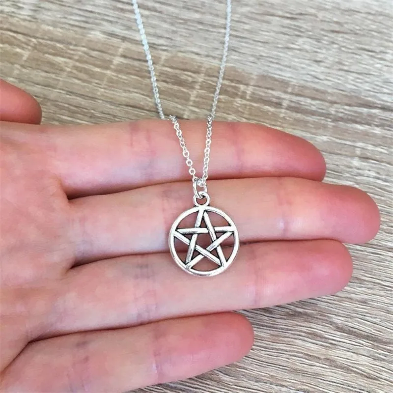 Pentacle Star Necklace, Wicca Jewelry, Pagan Necklace, Wicca Pendant, Charm, Pentacle, Supernatural, Gothic Gift for Her