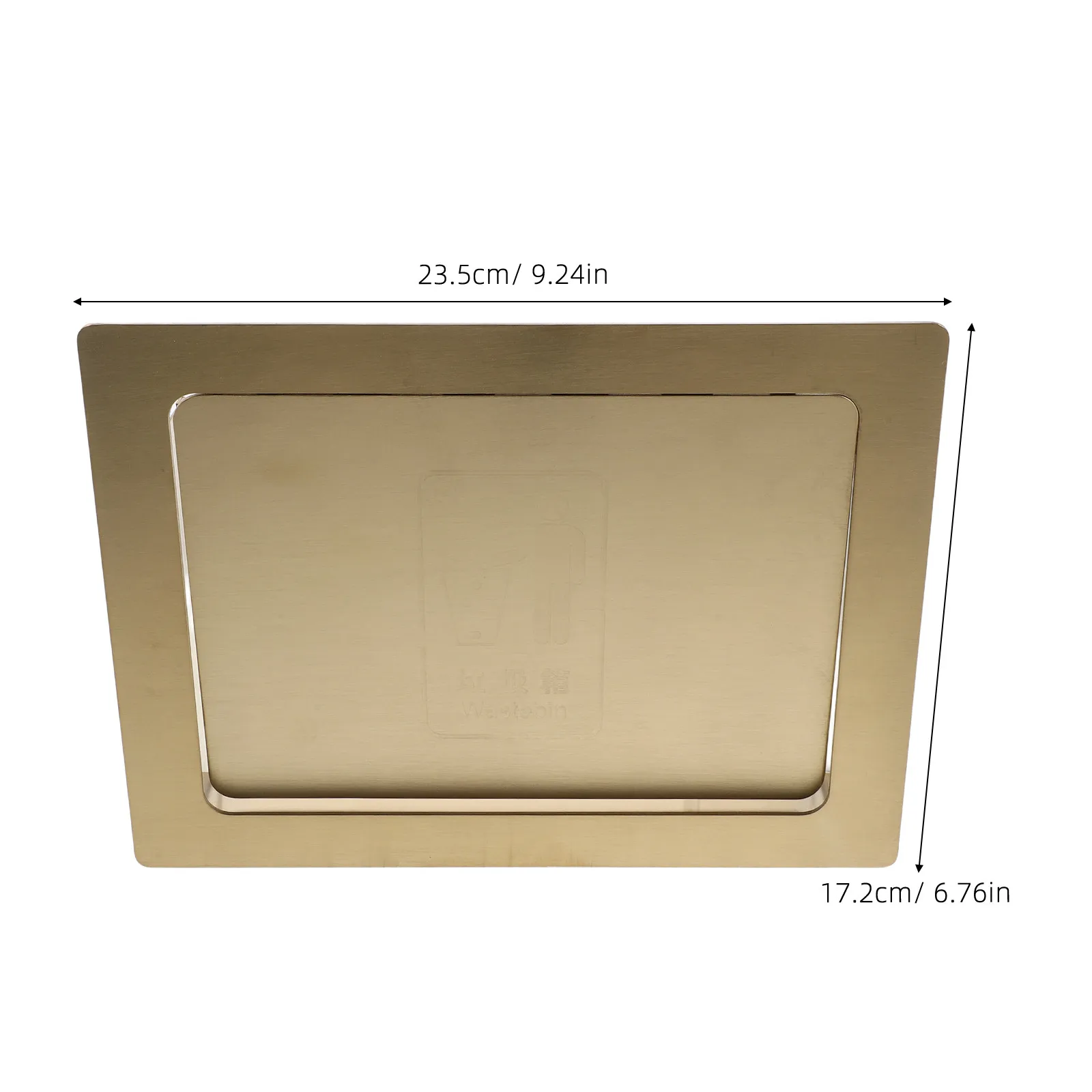 Recessed Garbage Chute Cover Embedded Stainless Steel Trash Can Lid Side Opening Flush Waste Bin Kitchen Cabinet 9.24x6.76x1.18
