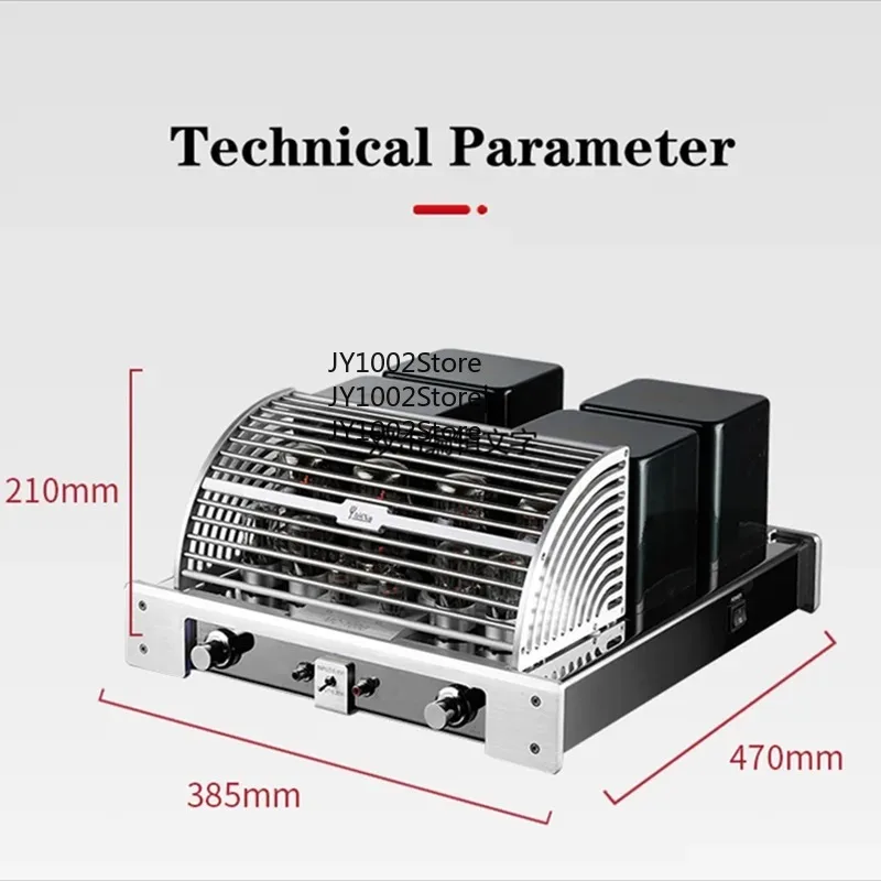 MC-100B KT88 Vacuum Tube Amplifier Pure Power Triode/Ultra KT88*4 12AX7/ECC83*2 6N8P/6H8C*4 Load Impedance 4 Ω -8 Ω
