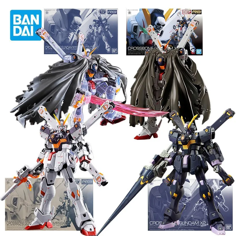 

BANDAI RG 1/144 XM-X1 XM-X2 Crossbone Gundam Clear Color Титановая отделка Фигурки Мобильный костюм Gundam Аниме Модель Комплект