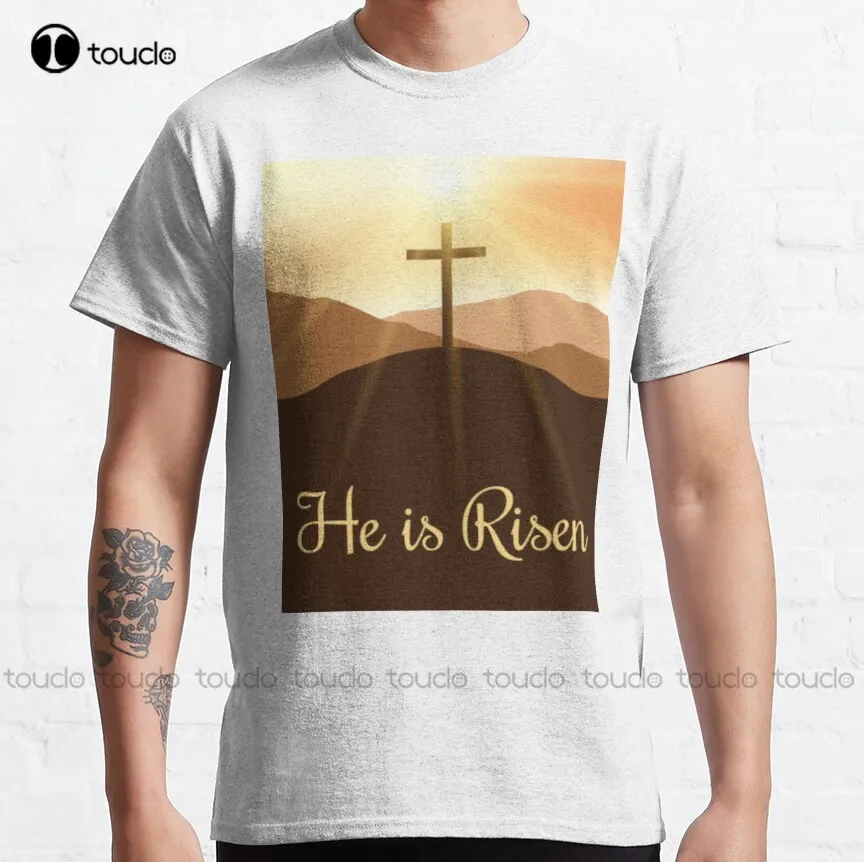 He Is Risen Classic T-Shirt Mens Tshirt High Quality Cute Elegant Lovely Kawaii Cartoon Sweet Harajuku Cotton Tee Shirt Xs-5Xl