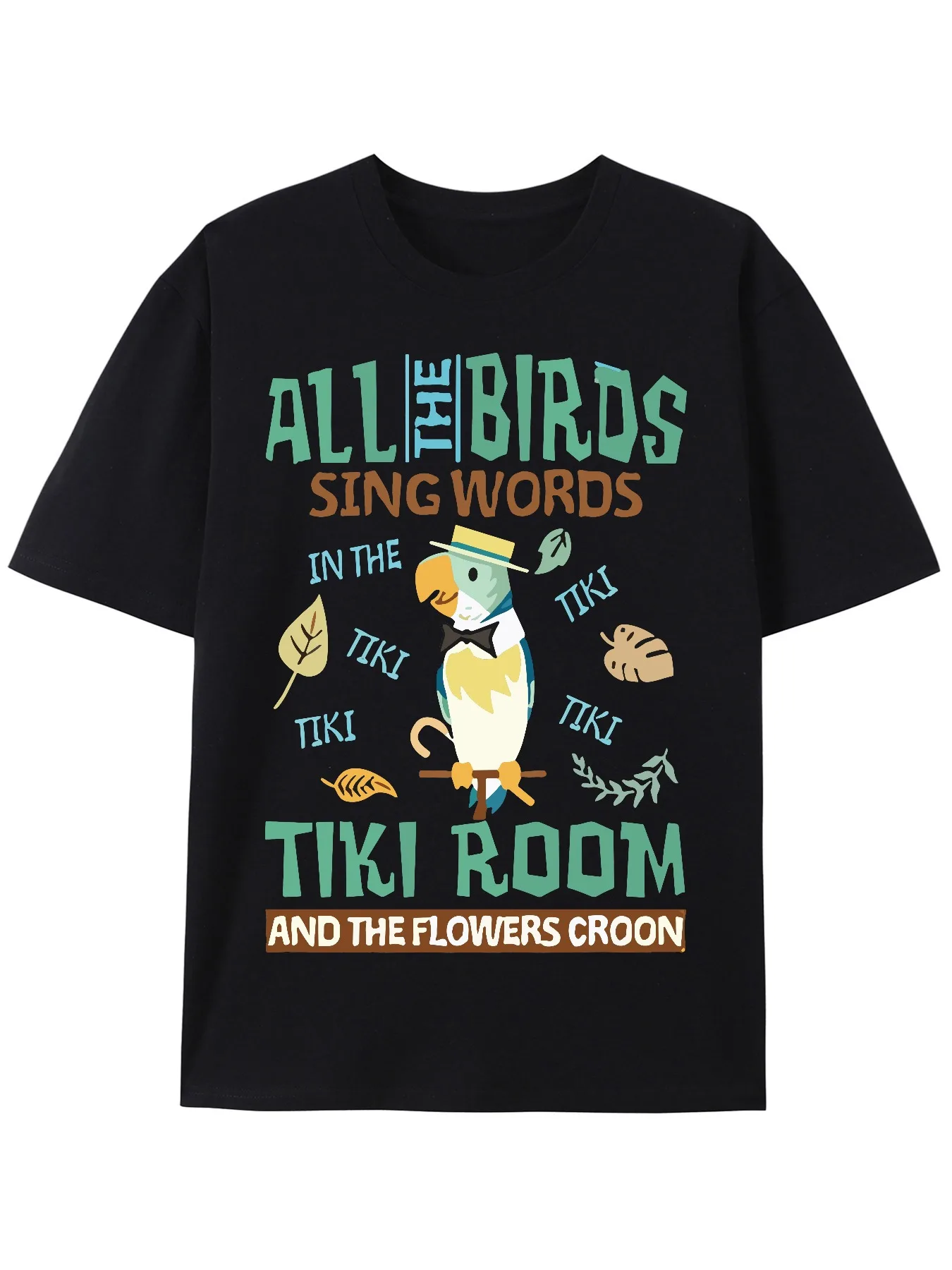 Retro Disneyland Enchanted Tiki Room Shirt 335604 funny Men’s Short Sleeve Graphic T-shirt Collection black PR