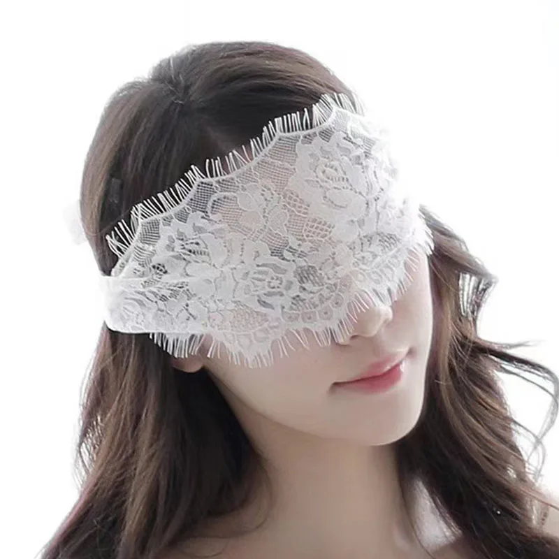 Máscaras de ojos transparentes de encaje Sexy ahuecado negro exótico para mujer, parche de recorte blanco, venda para los ojos, máscara de Mascarada, Cosplay, accesorios de fiesta de graduación