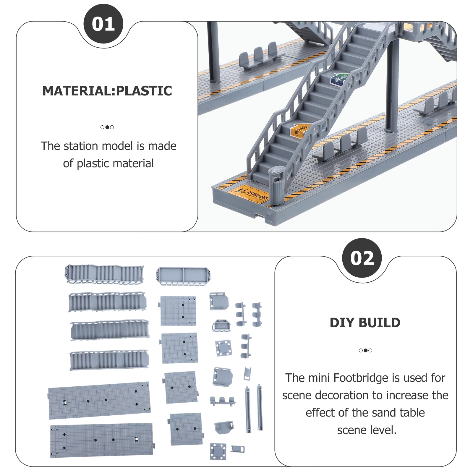 1 zestaw Mini Mostek Dekoracja do Piaskownicy Materiały DIY Akcesoria Domowe Sceneria Kolejowa Rekwizyt Plastikowa Ozdoba Budowlana