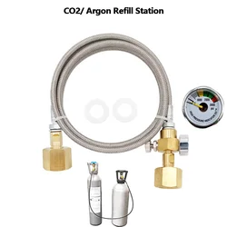Station de remplissage à intervalles de CO2 pour adaptateur de charge Sodastream 1.5m W21.8-14 de tuyau tressé en acier | DIN477 | CGA320