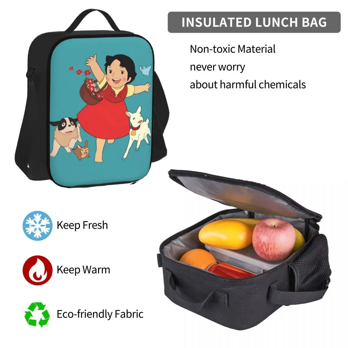 Heidi, das Mädchen aus den Alpen Rucksäcke Jungen Mädchen Bücher tasche Kinder Schult aschen Kinder Rucksack Lunch Bag Stift Tasche dreiteiliges Set