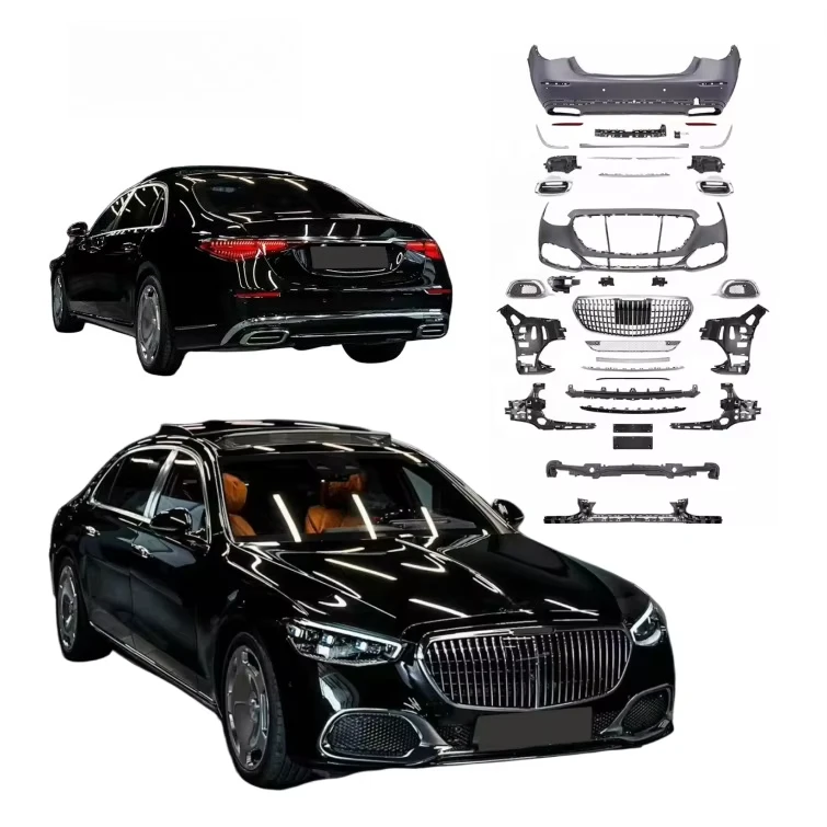 High Quality for Mercedes Benz W223 Bodykit 2020 2021 2022 Upgrade to W223 MBH Maybach S680 PP Bumpers Grille ABS Upgrade Kit