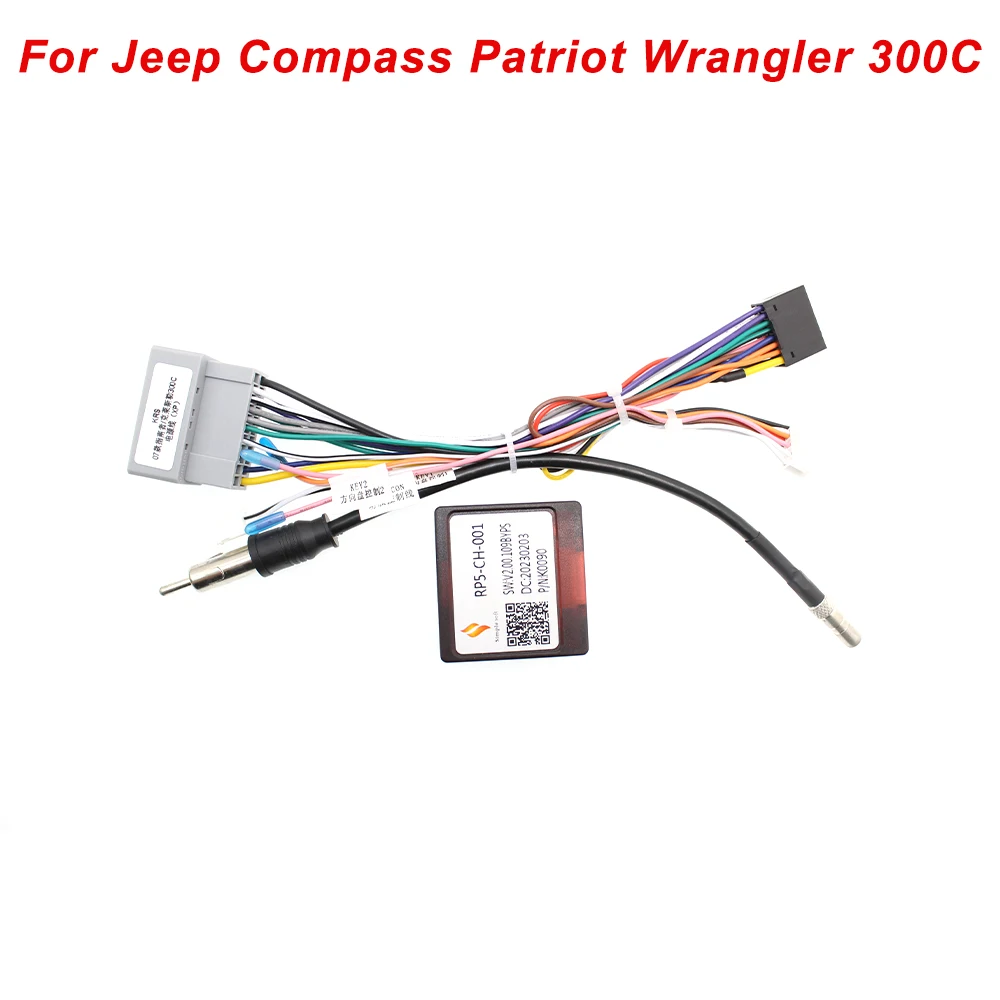 

Автомобильный жгут проводов, адаптер кабеля питания, декодер Canbus Box для Jeep Compass/Patriot/Wrangler/300C/Grand Cherokee/Journey