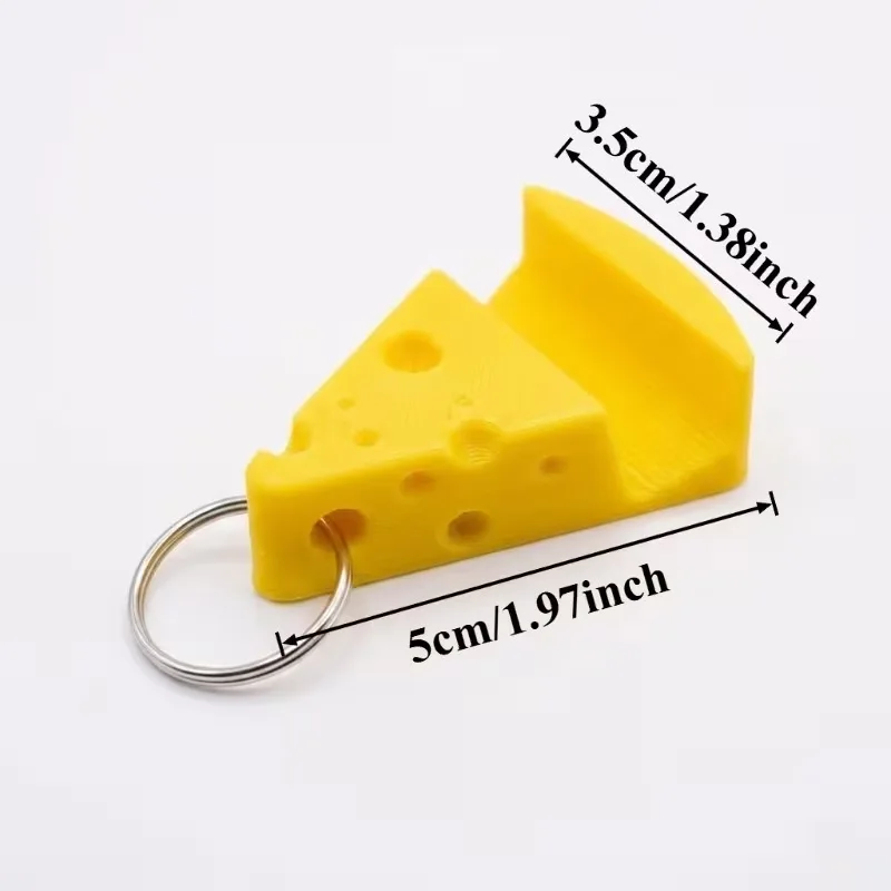 Creative Cheese Keychain Phone Stand 2-in-1 Cute Cheese Shaped Pendant Desktop Phone Stand Base