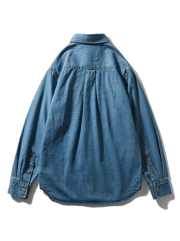 

Американская ретро тяжелая рабочая одежда из чистого хлопка, джинсовая мужская длинная све, мужская модная верхняя одежда, дышащая весна-осень