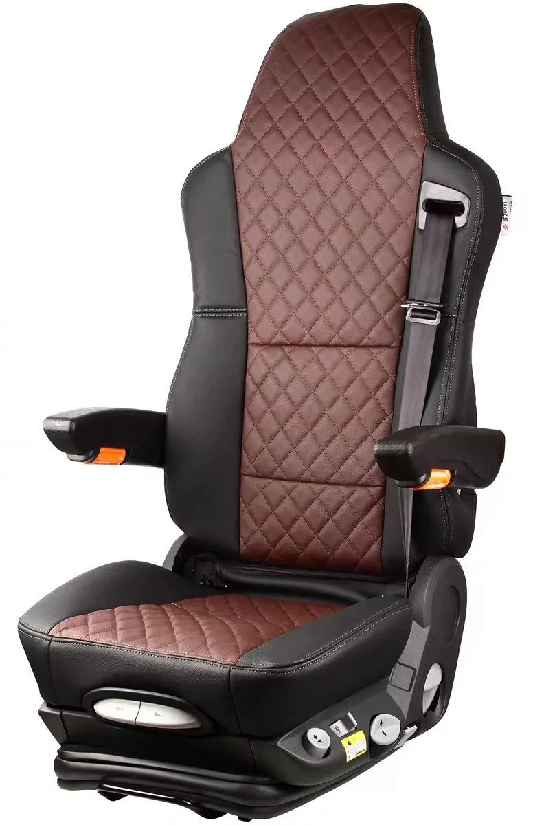 Wholesale comfortable air suspension truck driver seats Universal leather with ventilated heated comfort and durability