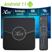 X98 Plus Smart TV Box Android 11 Amlogic S905W2 AV1 4G64G Support H.265 AV1 2.4G&5G Dual Wifi BT5.0 Media Player Set Top box