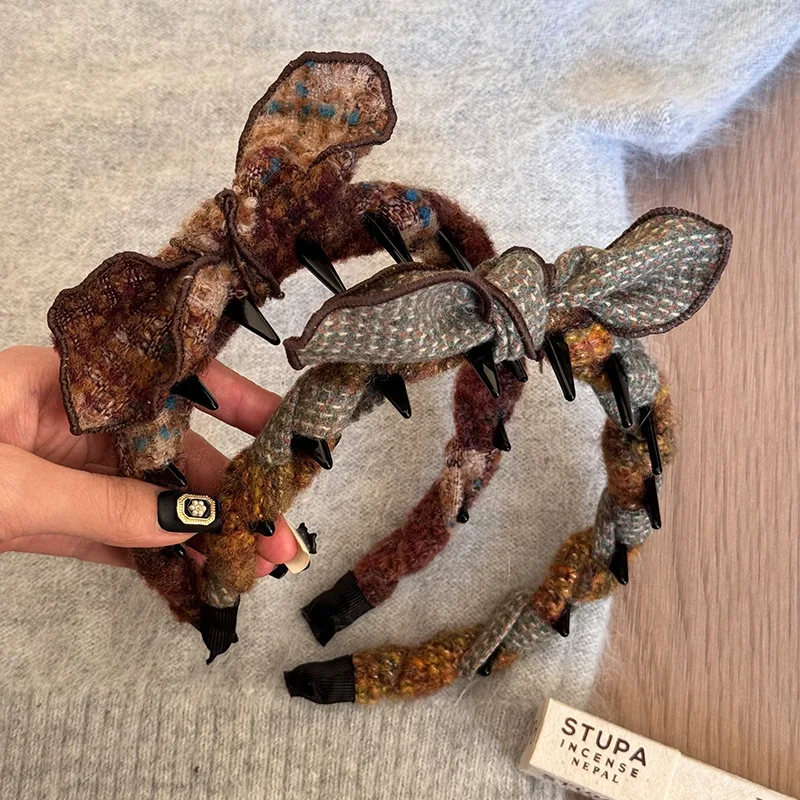 جديد القوس عقال إكسسوارات الشعر الفرقة للنساء فتاة غطاء الرأس فاسيناتور خمر الأطواق ماكياج kpop الكبار الرائدة موضة 2025